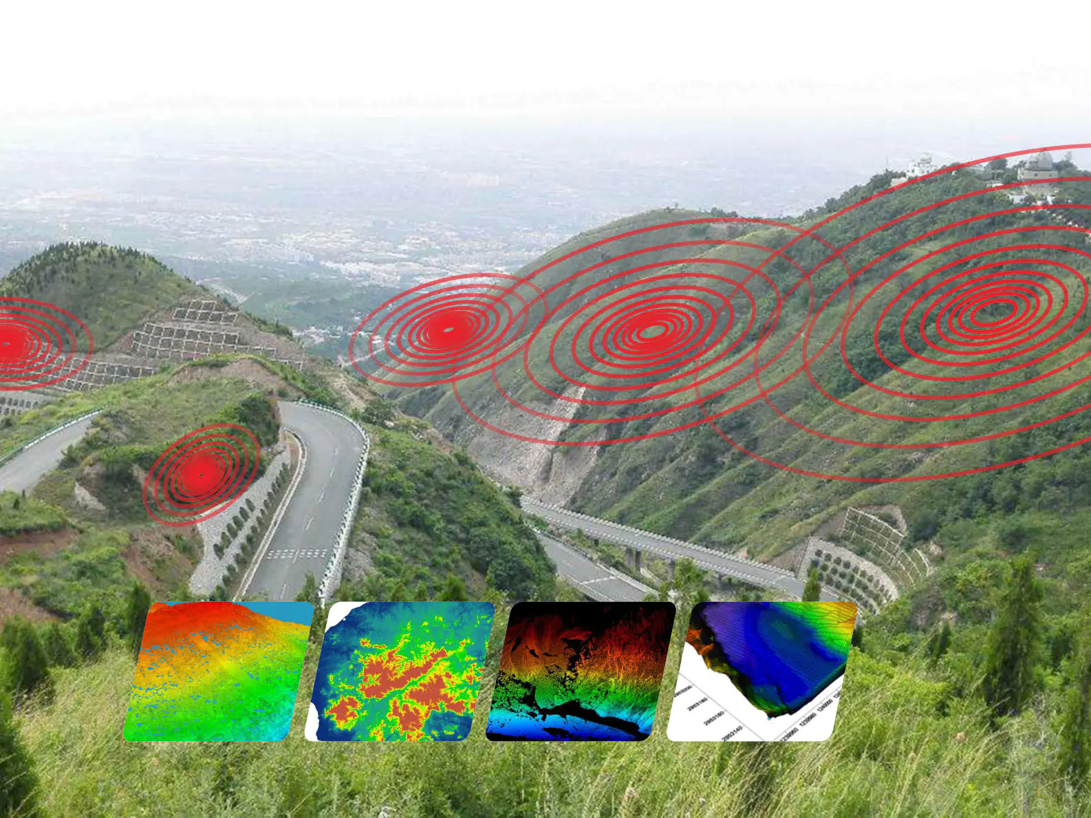 Safety monitoring and protection of landslides, tunnels, mines, bridges, etc.
