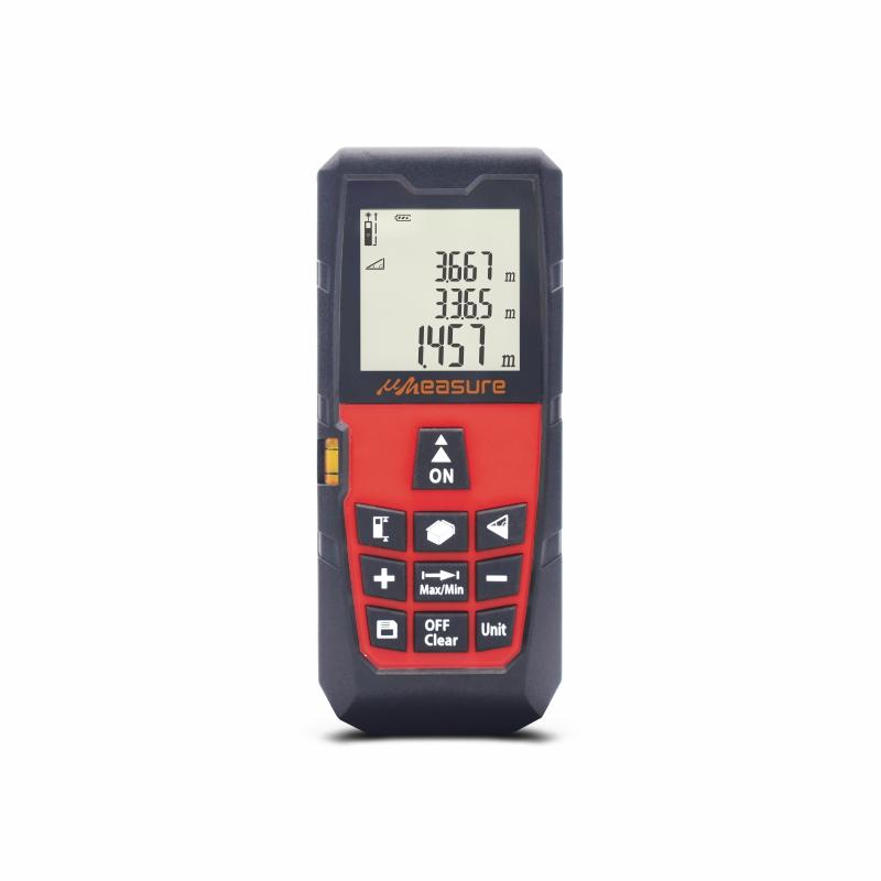 Pocket Laser Distance Meter, uMeasure 60M Measuring Tape 196ft with Carrying Pouch and Strap Clear LCD Display for Area, Volume Calculation, Pythagorean Mode Handhold Distance Measurer