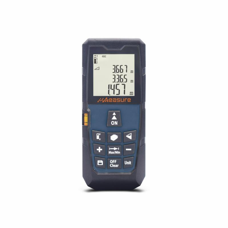 Electronic Laser Measure Tape, 262Ft M/In/Ft with Bubble Levels Backlit LCD and Pythagorean Mode for Distance Volume Area Measurement Laser Distance Finder Come with Pouch and Strap uMeasure