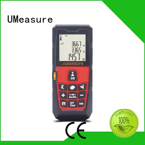 UMeasure handheld laser distance measuring device backlit for measuring