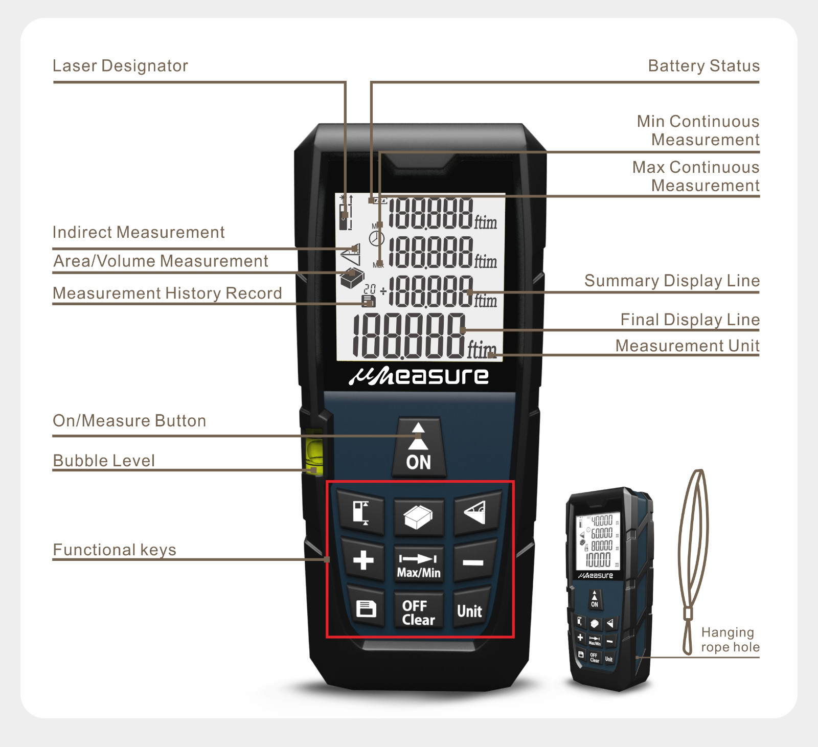 multimode distance meter laser one button display for worker-11