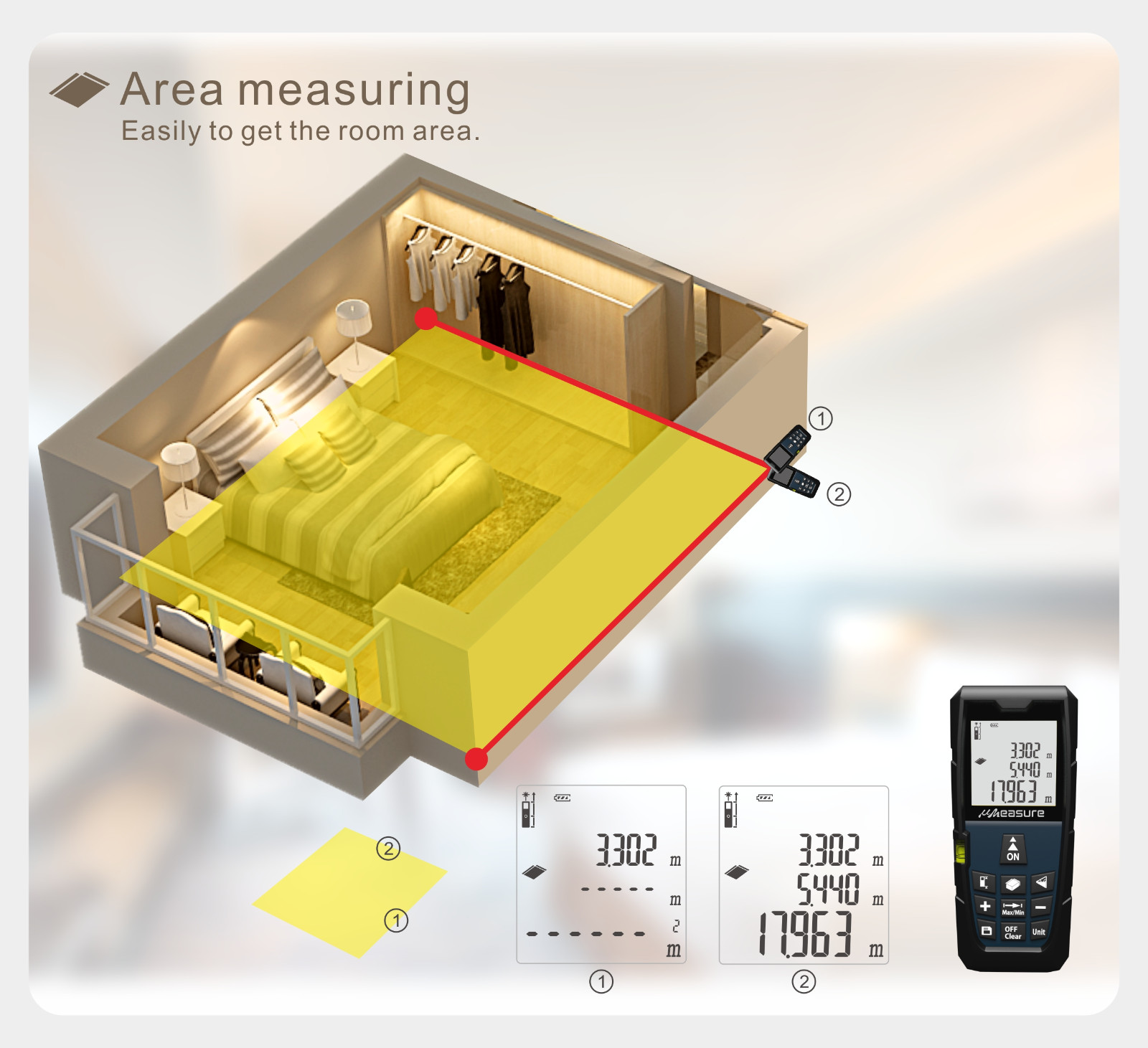 UMeasure multifunction best laser distance measurer backlit for measuring-8