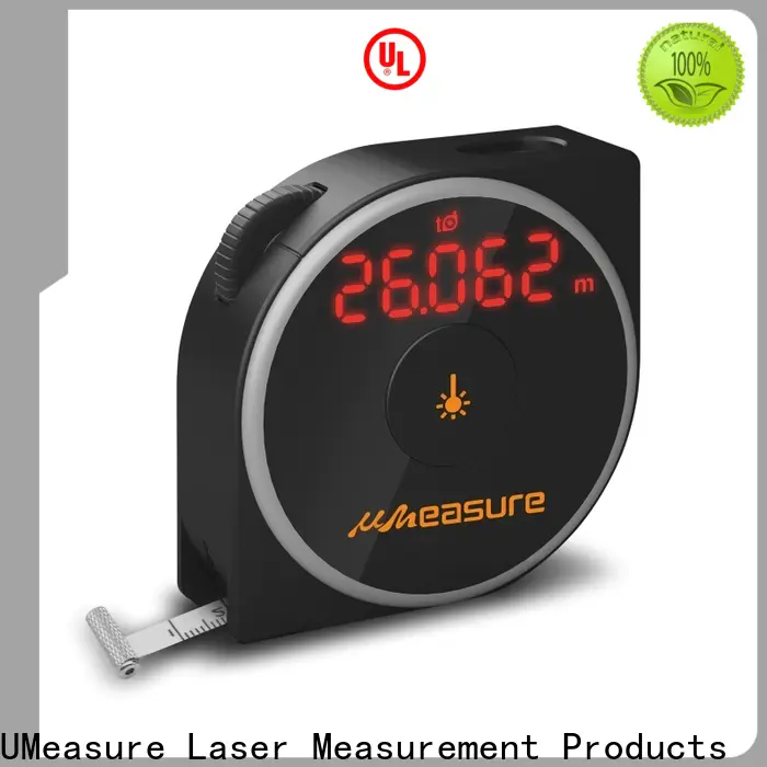 UMeasure carrying laser measure tape display for measuring